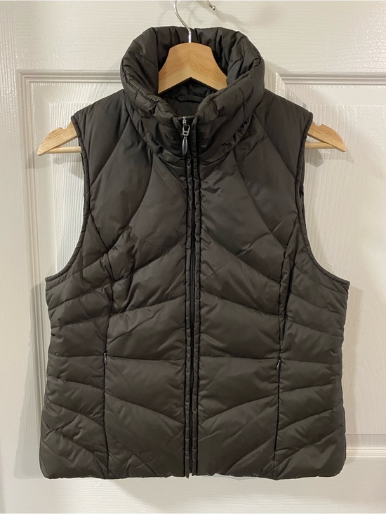 Kenneth Cole Reaction Jackets & Blazers - Y2K Kenneth Cole WMNS S Down Puffer Vest Chocolate Brown Lime Green Interior